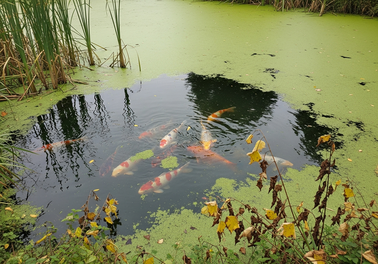Koi Fish Health Issues Caused by Poor Pond Conditions in Austin, TX